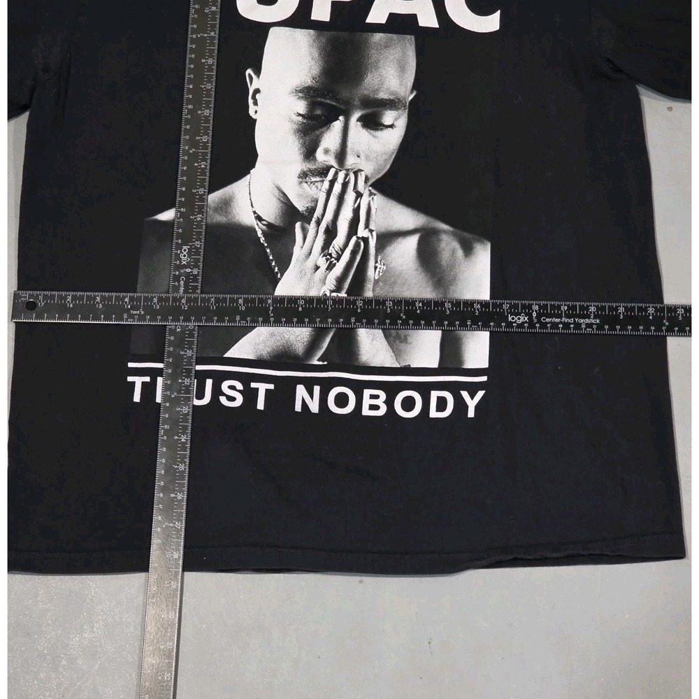 2Pac Tupac Shakur Trust Nobody Black Graphic T-Shirt XL Hip Hop Rap Tee - Picture 3 of 5